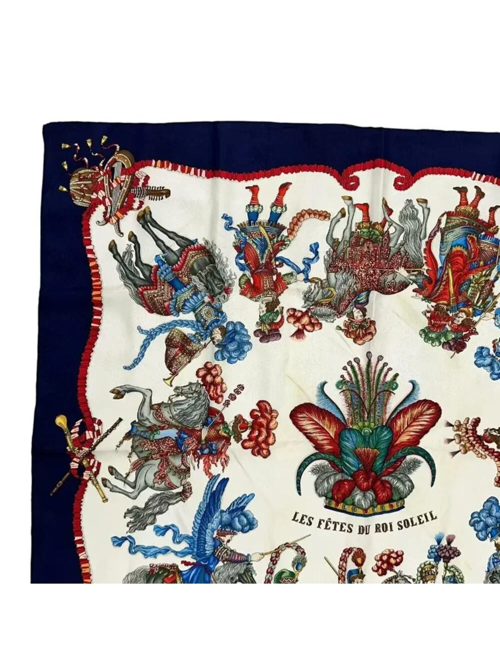 Hermes Scarf Silk Carre 90 les Fetes du Roi Soleil Celebration of the Sun King
